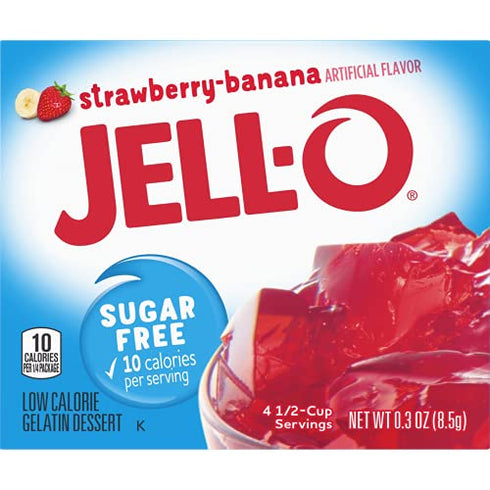 Jell-O Sugar-Free Gelatin Dessert, Strawberry Banana (Pack of 4)