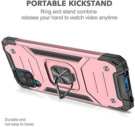 REAMOUNT Case for Boost Celero5G Celero 5G with 2 Pack Screen Protector, Military Grade Protective Heavy Duty 360° Finger Ring Stable Holder Kickstand Cover for Boost Celero 5G Phone Case (Rose Gold)