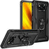 FLYME for Xiaomi Poco X3 NFC/Poco X3/Poco X3 Pro Case with Screen Protector(2 Pack), Telegaming Dual Layer Hybrid Tank Armor Case with Kickstand Shockproof Soft TPU & Tough PC Back Cover,Black