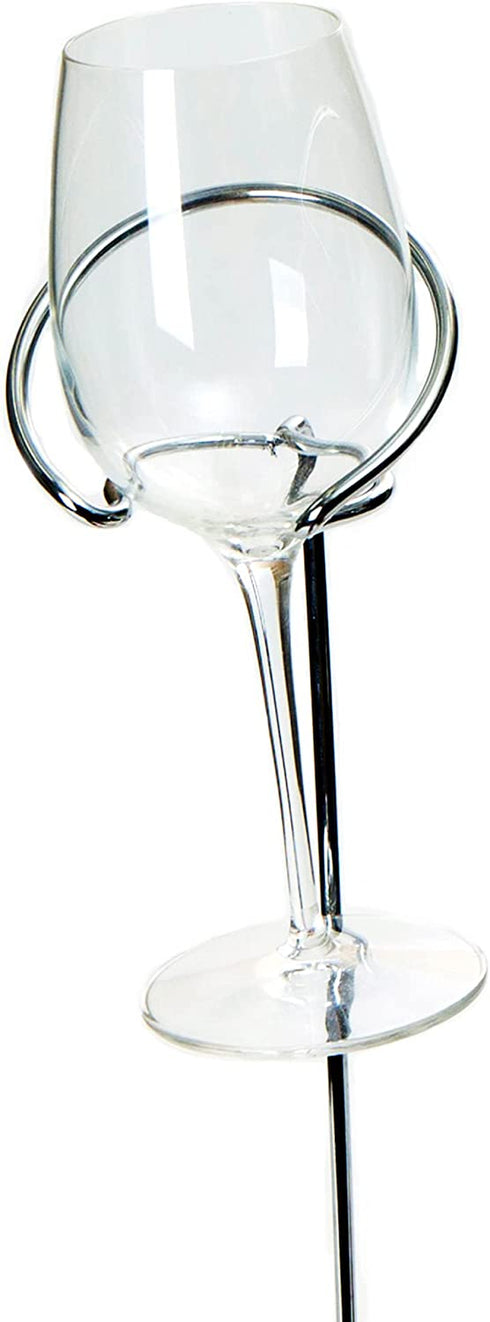 Mind Reader Picnic Wine Sticks, 5 pc Set, 5, Silver Bottle Glass Holder, 5 Count