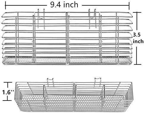 Slideep Stainless Steel Cutlery Utensil Holder Silverware Organizer Rack with Hooks Removable Drying Rack Silverware Holder Utensil Cutlery Basket Kitchen Dish Drainer Dish Drying Rack