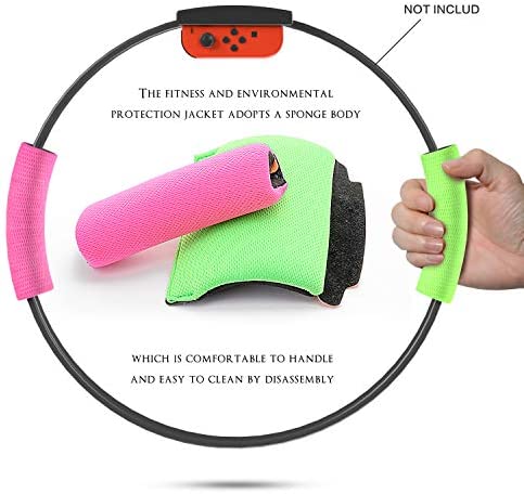 ECHZOVE Leg Strap for Nintendo Switch Sports,Accessories for Nintendo Switch Ring Fit Adventure, 2 Leg Straps for Switch Ring Fit Adventure and 2 Grips for Ring con and 1 Storage Bag for Ring Con