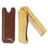 Onedor Handmade 100% Natural Green Sandalwood Fine Tooth Wooden Comb for Men Hair, Beard, and Mustache Styling Pocket Comb With Leather Case (Folding)