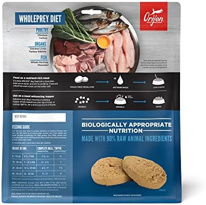 ORIJEN Original Freeze-Dried Dog Food, 6oz, High Protein, Grain-free Meal & Food Topper