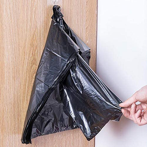 LazyMe Plastic Grocery Bags with Handles Small Size Merchandise Bags Shopping Bags in Bulk Pet Poop Bags, 10 x 16 Inches (Black 100 Pcs)