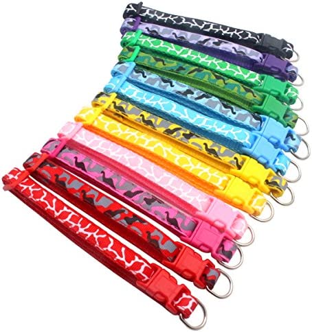 YOY 12 pcs/Set Soft Nylon Puppy Whelping ID Collars - Adjustable Reusable Washable Baby Dog ID Bands Pet Identification for Breeders, Neck 8" - 13"