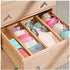 Lawei 4 Pack Bamboo Drawer Dividers - Adjustable Expandable Drawer Organizers Spring Loaded Drawer Separators for Kitchen Office Room Drawer