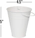 Houseables Galvanized Buckets, Metal, White, 4.5" W x 5" H, 12 Pack, Tin, Party Supplies, Mini Toy Container, Decorative Bucket With Handle, For Candy Bars, Crafts, Vase, Favors