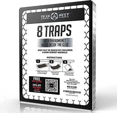 Clothing Moth Traps - 8 Pack - Non Toxic Moth Traps for Clothes with Pheromone Attractant - Odorless Sticky Traps for Closet, Carpets