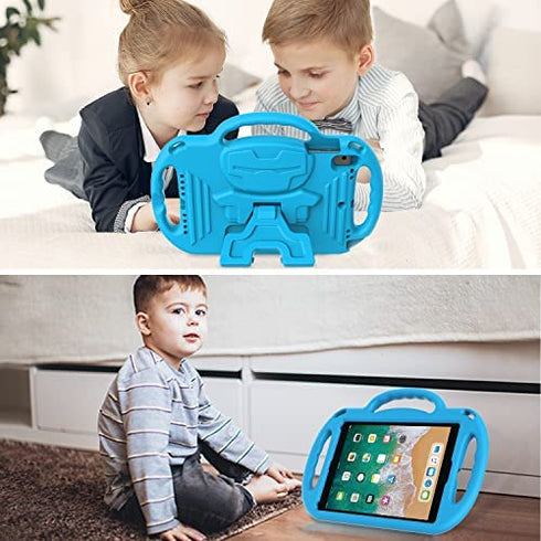 AVAWO 9.7" iPad 6th Generation Kids Case, iPad 5th Generation Case, iPad Air 2 Case - with Shoulder Strap, Shockproof Handle Stand Kids Case for iPad 9.7" 2017 (5th Gen) & 2018 (6th Gen) - Blue