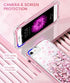 Caka Case for iPhone SE 2020, iPhone 7 8 SE 2020 Glitter Case with Built-in Screen Protector for Girls Women Girly Liquid Cover Shockproof Case for iPhone 6 6s 7 8 SE 2020 2022 (Rose Gold)