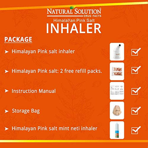 Natural Solution Himalayan Pink Salt Ceramic Salt Inhaler with Nasal inhaler, Original, 1 Count