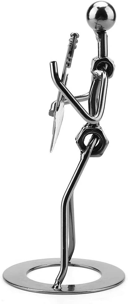 Small Iron Sculpture Metal Musician Player Collectible Figurine Hand Soldering Home Decor Art Iron Statue Crafts Gifts
