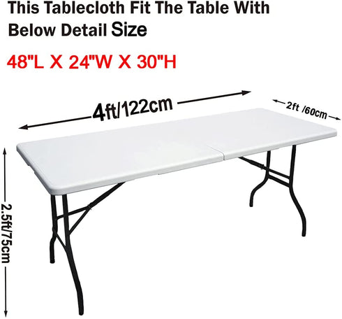 ABCCANOPY Spandex Tablecloths for 4 ft Home Rectangular Table Fitted Stretch Table Cover Polyester Tablecover Lash Bed Cover Table Toppers Massage Table Cover, Navy Blue