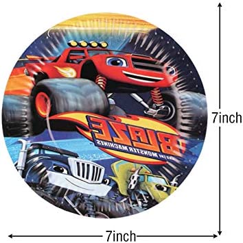 Blaze and the Monster Machine Party Supplies,30 plates for Kids Birthday Monster Truck Theme Party