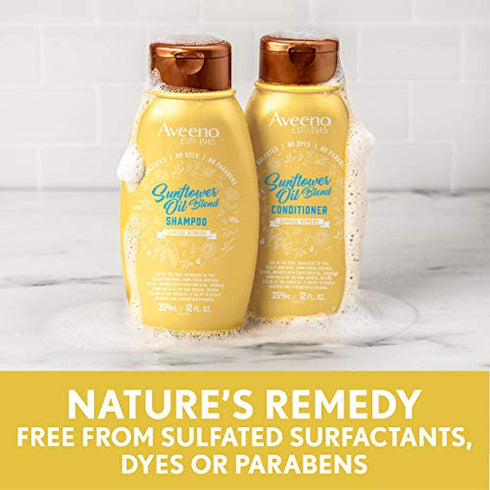 Aveeno Sunflower Oil Blend Conditioner, for Dry Damaged Hair, Dye, Paraben & Sulfate Surfactants Free, 12oz