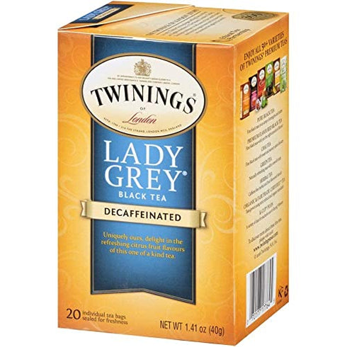 Twinings of London Lady Grey Tea Decaf Box of 20 Tea Bags