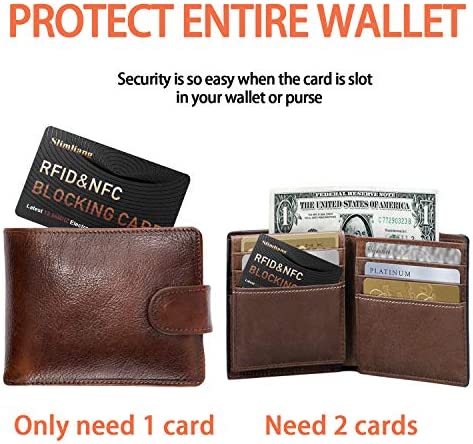 Slimliang RFID Blocking Card, Fuss-Free Protection Entire Wallet & Purse Shield, Contactless NFC Bank Debit Credit Card Protector Blocker (Gold)