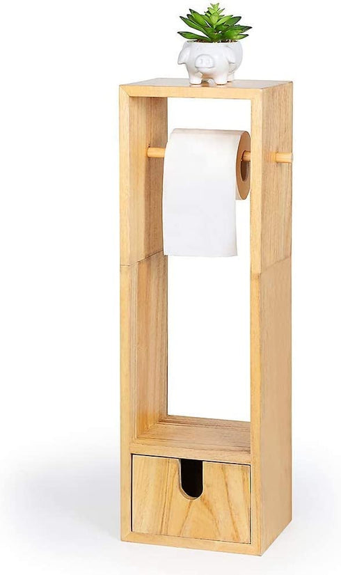Toilet Paper Holder Toilet Paper Stand Roll Holder Stand and Dispenser with Storage for Bathroom