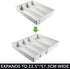 mDesign Adjustable, Expandable 4 Compartment Kitchen Cabinet Drawer Organizer - Divided Sections for Cutlery, Serving Spoons, Cooking Utensils, Gadgets - BPA Free, Food Safe - Light Gray