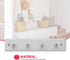 Home Basics 4 Hook Wall Mounted Key Holder Rack for Entryway, Kitchen, Bedroom Organize Car Keys, House Keys, Small Accessories and Jewelry (White)
