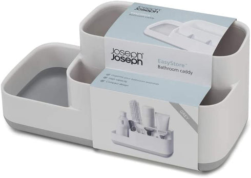 Joseph Joseph 70513 EasyStore Bathroom Storage Organizer Caddy Countertop, Gray, 11.9 x 11.6 x 24.9 cm