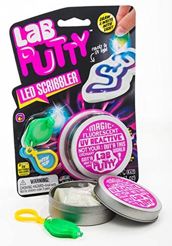 JA-RU Lab Putty Led Scribbler UV Color Changing with Flashlight (3 Pack) Best Thinking Smart Crazy Stress Putty with Tin, Sensory 9574-3