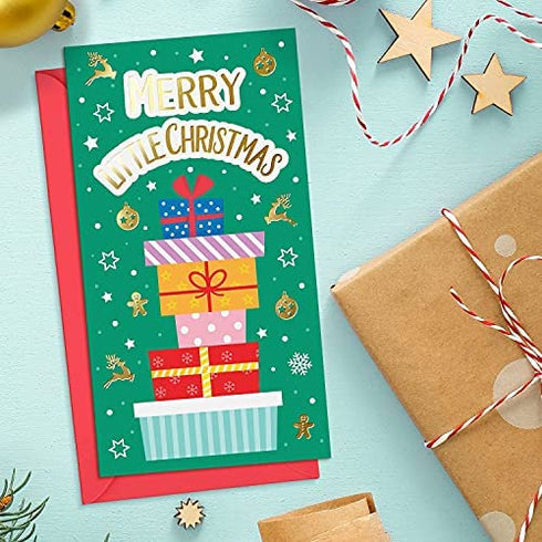 Sweetzer & Orange Christmas Money Cards with Envelopes for Small Kids. 24 Christmas Cards - Thick Note Cards and Envelopes, 300gsm Greeting Cards With Envelopes (120gsm). Xmas Gift Card Holder.