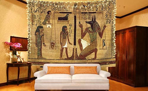 QCWN Egyptian Tapestry Wall Hanging Egyptian Ancient Religion Historical Tapestry Backdrop Cloth Egypt Egyptian Character for Home Dorm Living Room Decor. Multi 78x59Inc