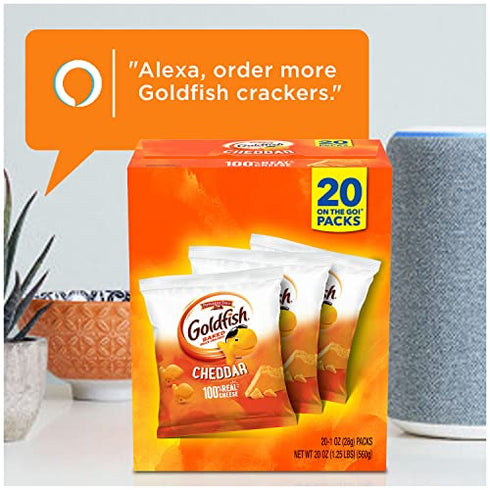 Goldfish Cheddar Crackers, Snack Pack, 1 oz, 20 CT Multi-Pack Box
