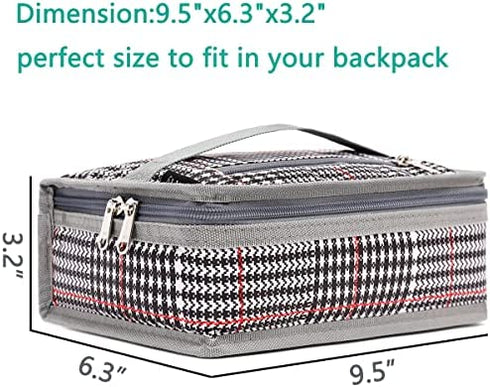 FlowFly Small Insulated Lunch box Portable Soft Bag Mini Cooler Thermal Meal Tote Kit with Handle for Work & School (W&B)