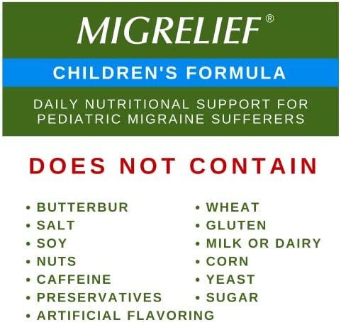 Children's MigreLief® - Triple Therapy with Puracol™ - Nutritional Support for Pediatric Migraine Sufferers - 60 Caplets/1 Month Supply