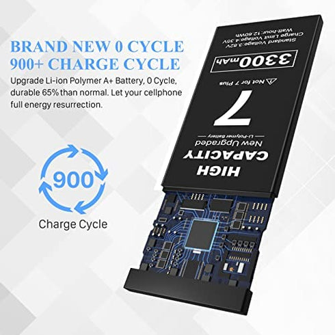 3300mAh Battery for iPhone 7, 2022 New Version Wavypo Upgrade High Capacity Battery Replacement for iPhone 7 A1660 A1778 A1779 Spare Battery with Full Repair Tools