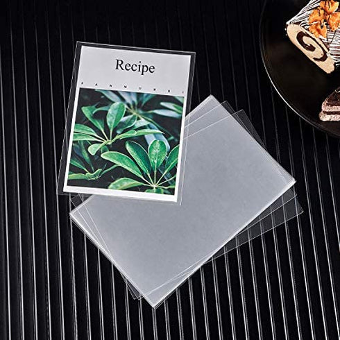 Recipe Card Protectors Kitchen Plastic Recipe Sheet Protectors Clear Recipe Page Protector (100, 5 x 3 Inch)