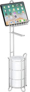 Toilet Paper Holder Stand Bathroom Tissue Paper Roll Storage with Shelf Holds Reserve Mega Rolls-Gray