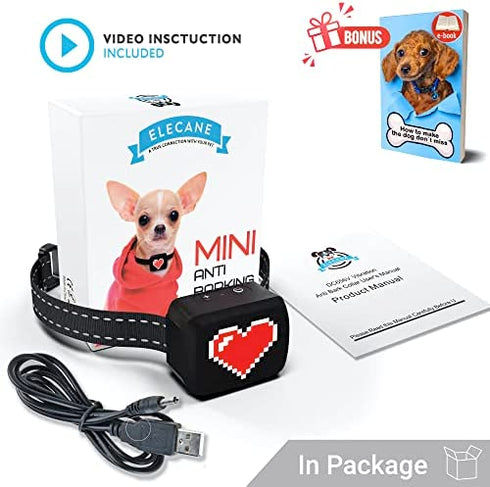 Small Dog Bark Collar Rechargeable - Anti Barking Collar for Small Dogs - Smallest Most Humane Stop Barking Collar - Dog Training No Shock Bark Collar Waterproof - Safe Pet Bark Control Device