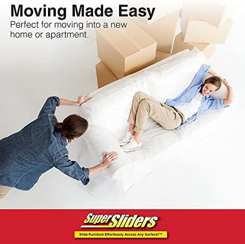 Super Sliders Multi-Sized Oval Reusable Furniture Sliders for Hard Surfaces - Effortless Moving and Surface Protection, Beige (8 Pack)