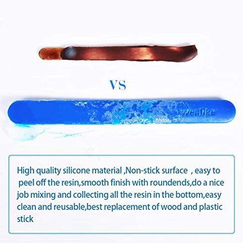 Wealike Silicone Stir Stick for Resin,Epoxy,Paint,Reusable Resin Tools,Making DIY Crafts(3PCS)