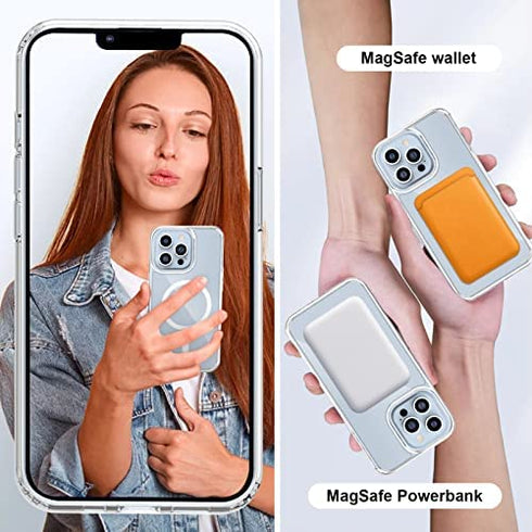 leChivée for iPhone 13 Pro Max Mag Safe Case, Clear Magnetic 13 pro max Case Compatible with MagSafe, Shockproof Full-Body Protection Phone Cover for iPhone 13 pro max 6.7 inch 2021 (Clear)