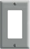 Leviton 80401-GY 1-Gang Decora/GFCI Device Decora Wallplate, Standard Size, Thermoset, Device Mount, 25-Pack, Gray