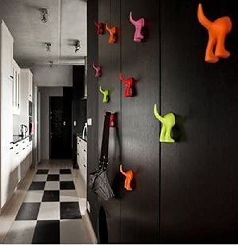 Ikea Set of 3 Dog Tail Hooks Hat Coat Key Wall Mounted Hanger (Black)