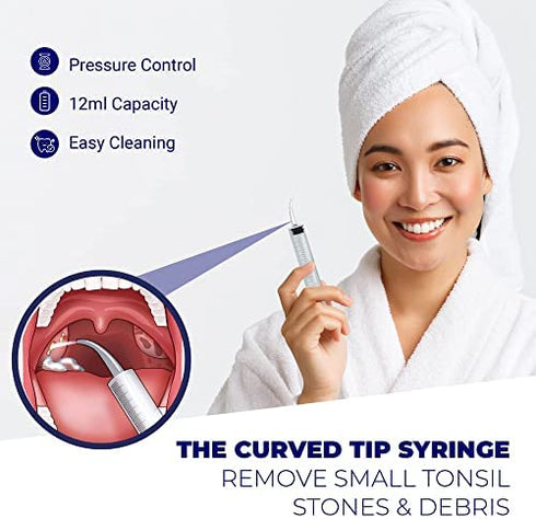 ORAVIX Tonsil Stone Remover | Tonsil Stone Removal Kit | Tonsil Stone Treatment | Tonsil Stone Removal | Tonsil Cleaner | Three Tonsil Stone Removal Tools | Lighted Pick, Irrigator & Tongue Scraper