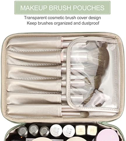 Pocmimut Makeup Bag Cosmetic Bag for Women Cosmetic Travel Makeup Bag Large Travel Toiletry Bag for Girls Make Up Bag Brush Bags Reusable Toiletry Bag(Green)