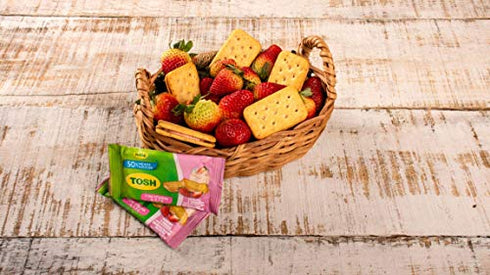 Tosh Yogurt & Strawberries Cream Cookies | No Artificial Flavors or Sweeteners | Perfect for Breakfast | 5.25 Ounce (Pack of 1)