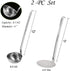 La Cuisine 18/10 Stainless Steel Soup Ladle Skimmer Spoon €“ 2 Pack includes 1 pc Soup Sauce Ladles and 1 pc Slotted Spoon Skimmer with hook handle. Mirror Finish