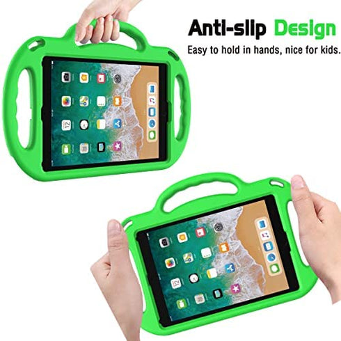 AVAWO iPad 6th Generation Kids Case, iPad 9.7 inch 2018 Case, iPad Air 2 Kids Case - with Shoulder Strap, Shockproof Handle Stand Kids Protective Case for iPad 9.7 inch 5 & 6th Gen & iPad Air - Green