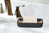OAKART Bamboo Soap Dish with Drain Tray for Shower Bathroom Tub 100% Natural Fiber 2pcs (Black)
