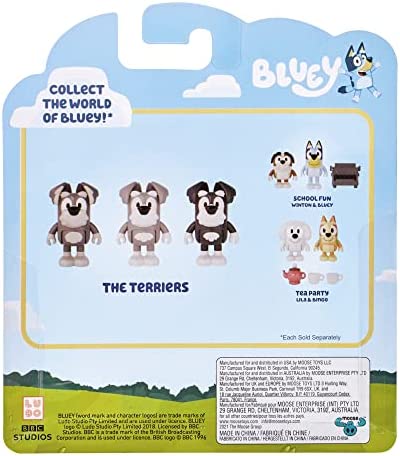 Bluey Figure School Friends Theme Pack: The Terriers, 2.5 inch Figures with Accessories