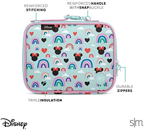 Simple Modern Disney Kids Lunch Box for Toddler | Reusable Insulated Bag for Girls, Boys Meal Containers for School | Hadley Collection | Minnie Mouse Rainbow