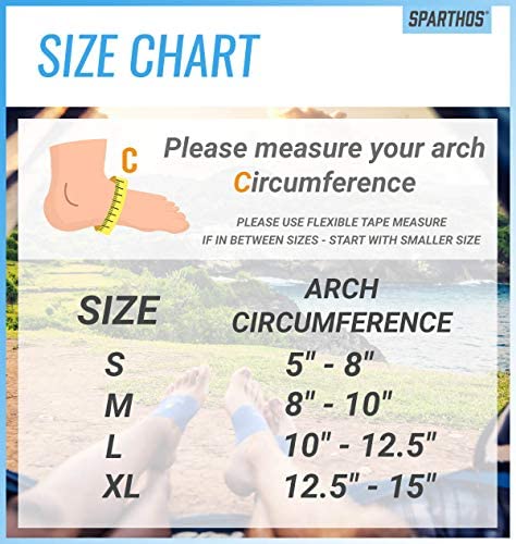 Sparthos Arch Support Sleeve - Plantar Fasciitis Compression Bands - Foot Arch Supports Sleeves, Womens Mens Shoes Socks Strutz - Planter Plantars Fascitis Faciatis - for Men and Women (Black-M)